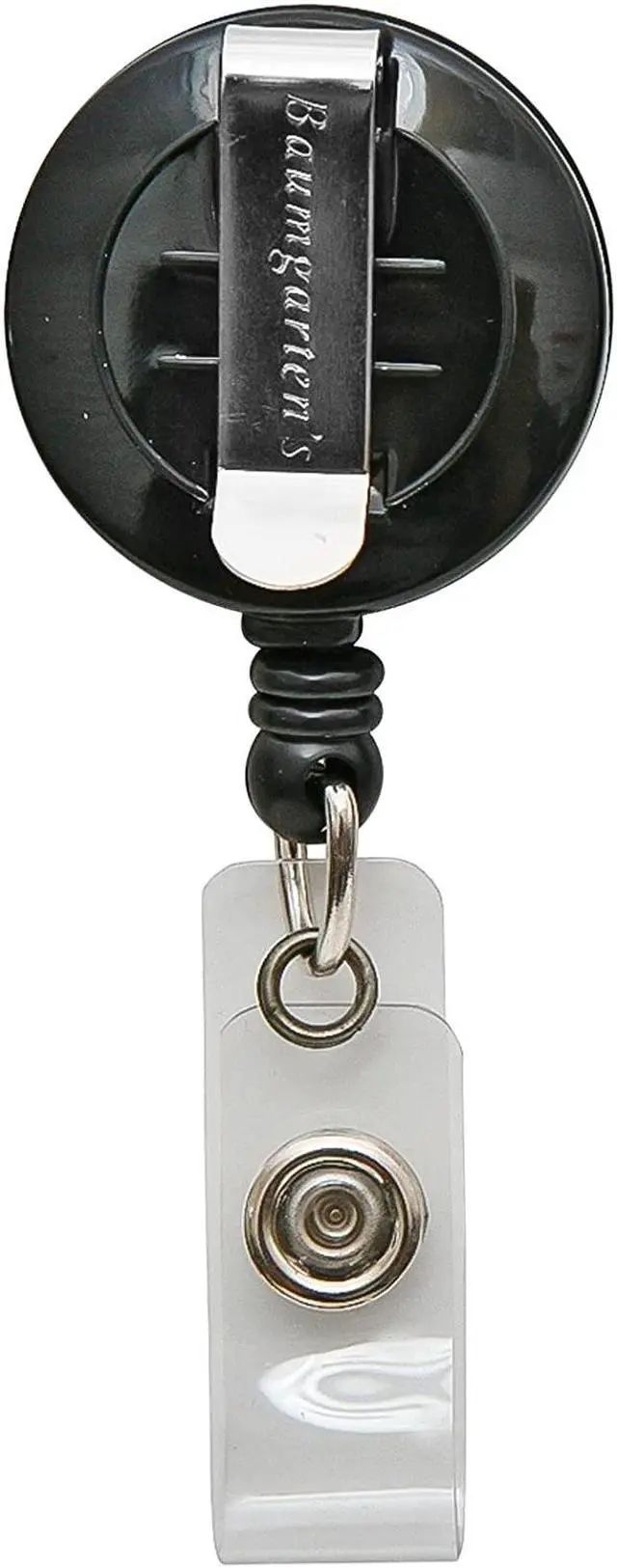 Alt view image 11 of 17 - Baumgartens Card Reel with Belt Clip Extends 30" Black 68824