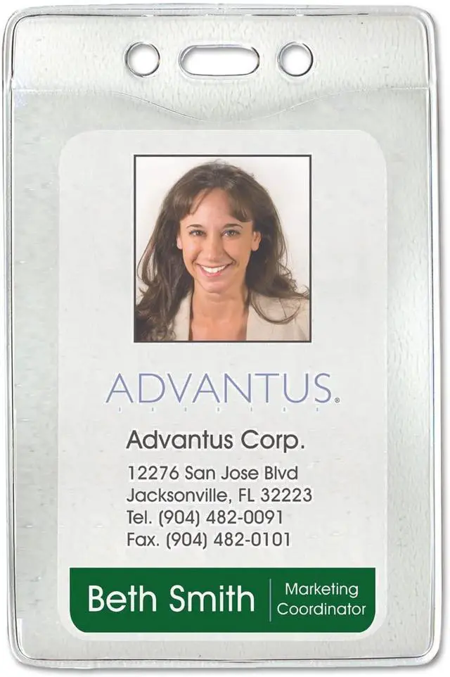 Alt view image 9 of 9 - Advantus 75419 Security ID Badge Holder  Vertical  50 Per Box