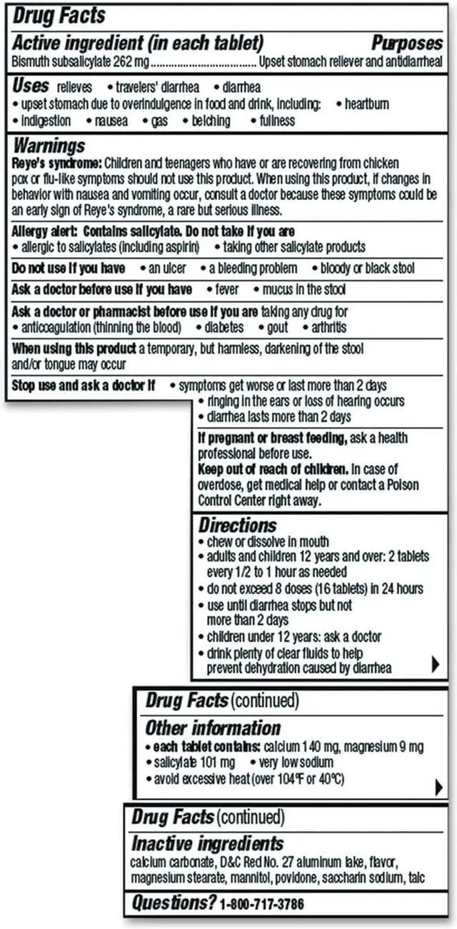 Alt view image 15 of 16 - Pepto-Bismol Chewable Tablets Original - 30 ct