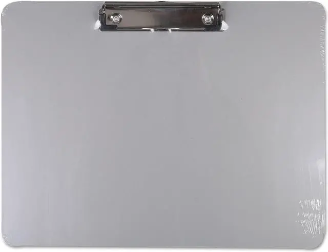 Alt view image 3 of 5 - Universal 40302 Plastic Brushed Aluminum Clipboard, Landscape, 1/2 Inch Capacity, 11 X 8 1/2