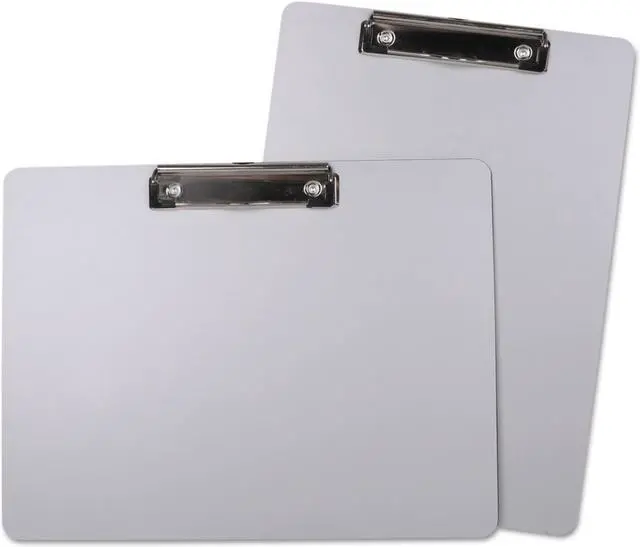 Alt view image 4 of 5 - Universal 40302 Plastic Brushed Aluminum Clipboard, Landscape, 1/2 Inch Capacity, 11 X 8 1/2