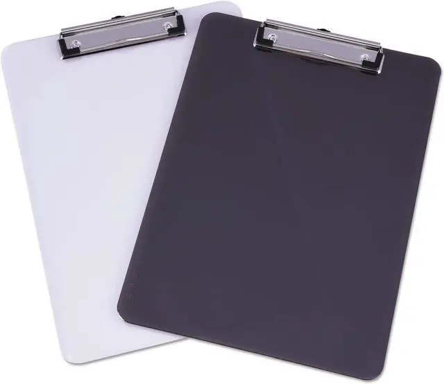 Alt view image 4 of 5 - Universal 40312 Plastic Clipboard With Low Profile Clip, 1/2 Inch Capacity, Holds 5 X 8, Clear