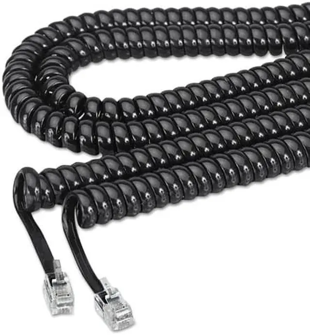 Alt view image 11 of 13 - Softalk 42261 Phone Coil Cord 25-Feet Black Landline Telephone Accessory