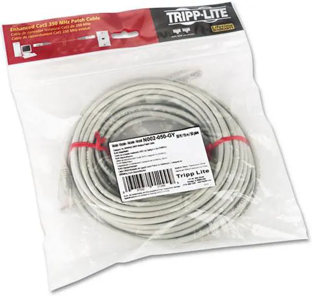 Alt view image 14 of 20 - TRIPP LITE N002-050-GY 50 ft. Cat 5E Gray 350MHz Molded Patch Cable