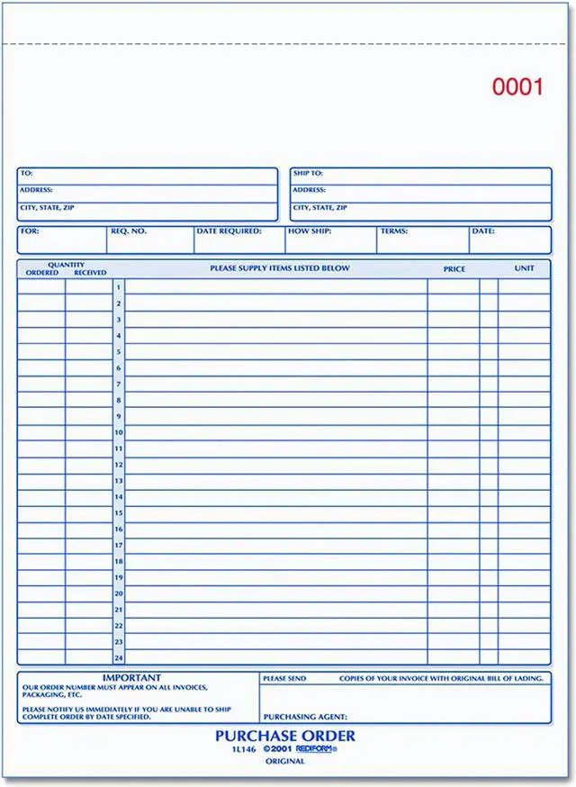 Alt view image 3 of 11 - Rediform Purchase Order Book 8 1/2 x 11 Letter Two-Part Carbonless 50 Sets/Book