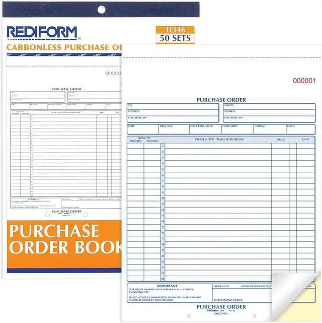 Alt view image 4 of 11 - Rediform Purchase Order Book 8 1/2 x 11 Letter Two-Part Carbonless 50 Sets/Book