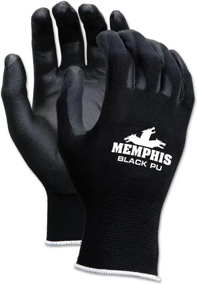 Alt view image 5 of 6 - Economy PU Coated Work Gloves, Black, X-Large, 1 Dozen 9669XL