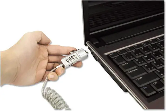 Alt view image 15 of 20 - Compact Combination Laptop Lock, 6 ft Steel Cable 64670