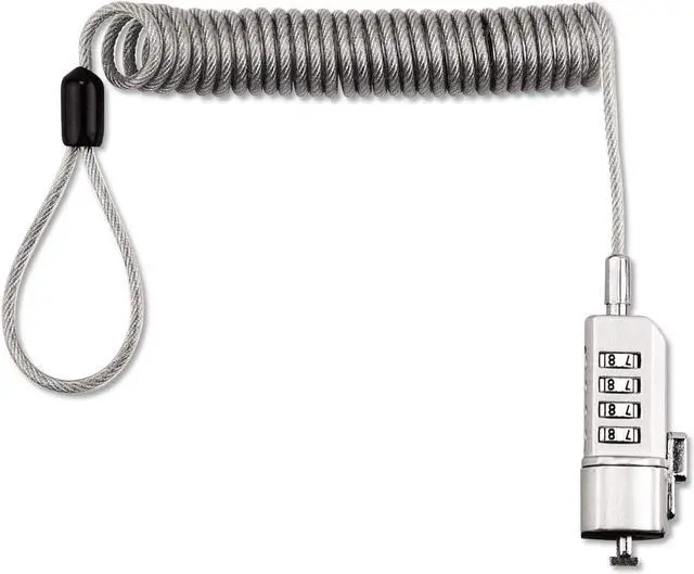 Alt view image 16 of 20 - Compact Combination Laptop Lock, 6 ft Steel Cable 64670