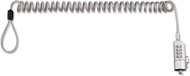 Alt view image 17 of 20 - Compact Combination Laptop Lock, 6 ft Steel Cable 64670