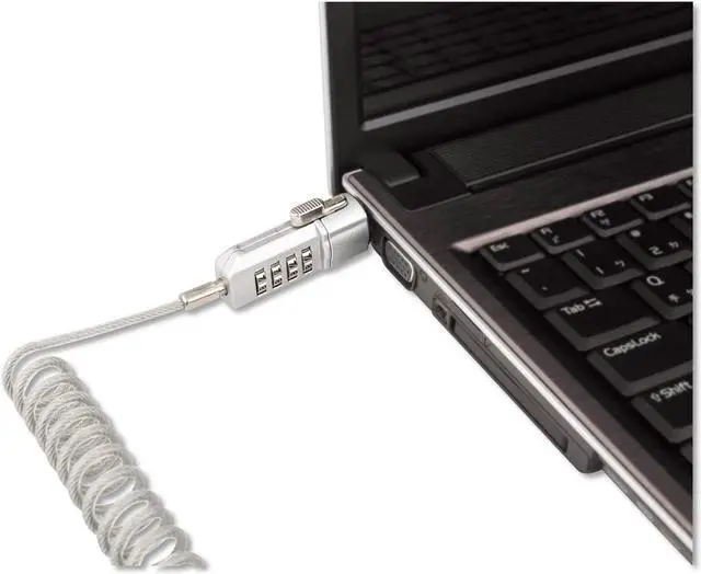 Alt view image 19 of 20 - Compact Combination Laptop Lock, 6 ft Steel Cable 64670