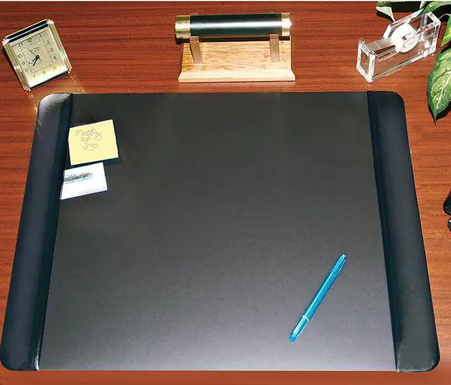 Alt view image 8 of 17 - Artistic Executive Desk Pad with Leather-Like Side Panels 24 x 19 Black 413841