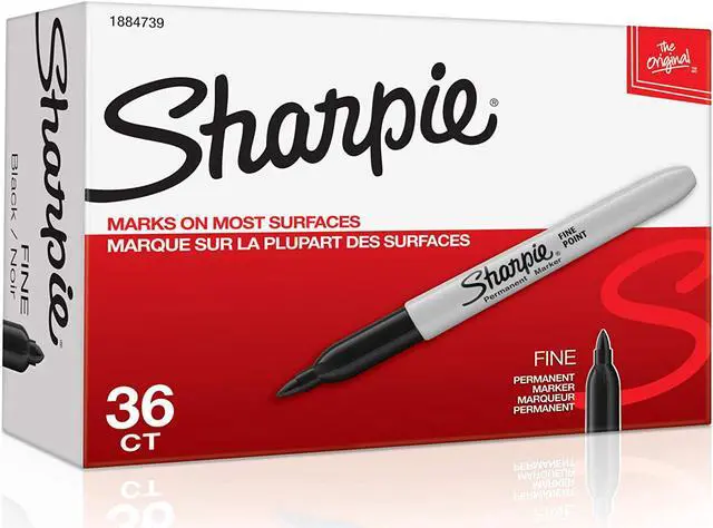 Alt view image 4 of 6 - Sharpie Permanent Markers, Fine Point, Black, 36 Count