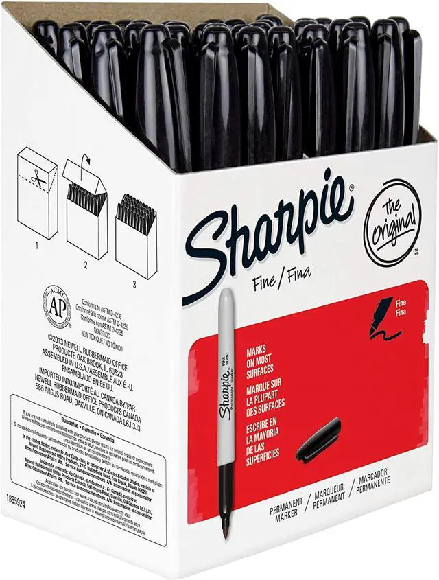 Alt view image 5 of 6 - Sharpie Permanent Markers, Fine Point, Black, 36 Count