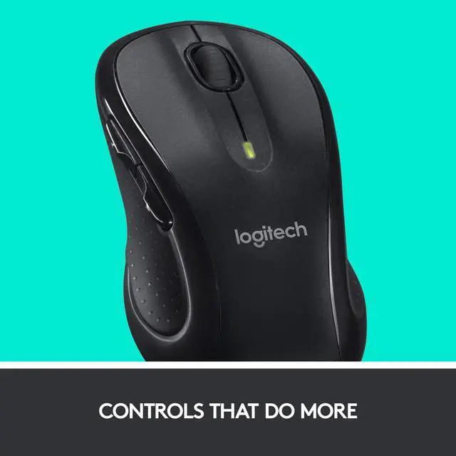 Alt view image 3 of 7 - Logitech M510 Wireless Computer Mouse – Comfortable Shape with USB Unifying Receiver, with Back/Forward Buttons and Side-to-Side Scrolling, Dark Gray
