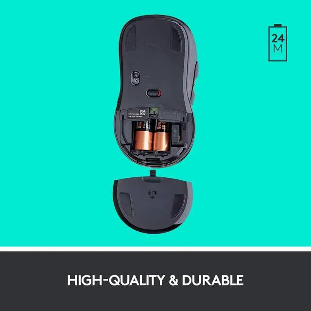 Alt view image 6 of 7 - Logitech M510 Wireless Computer Mouse – Comfortable Shape with USB Unifying Receiver, with Back/Forward Buttons and Side-to-Side Scrolling, Dark Gray