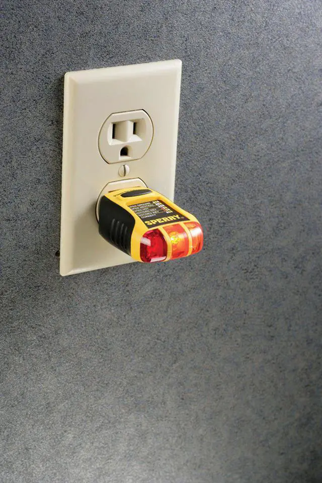 Alt view image 4 of 5 - Sperry Instruments GFI6302 GFCI Outlet / Receptacle Tester, 7 Visual Indication / Wiring Legend, Yellow & Black