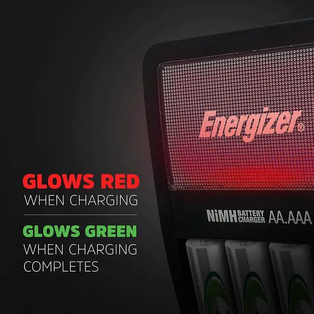 Alt view image 4 of 7 - Energizer Rechargeable AA and AAA Battery Charger with 4 AA NiMH Rechargeable Batteries
