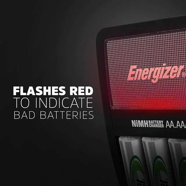 Alt view image 6 of 7 - Energizer Rechargeable AA and AAA Battery Charger with 4 AA NiMH Rechargeable Batteries