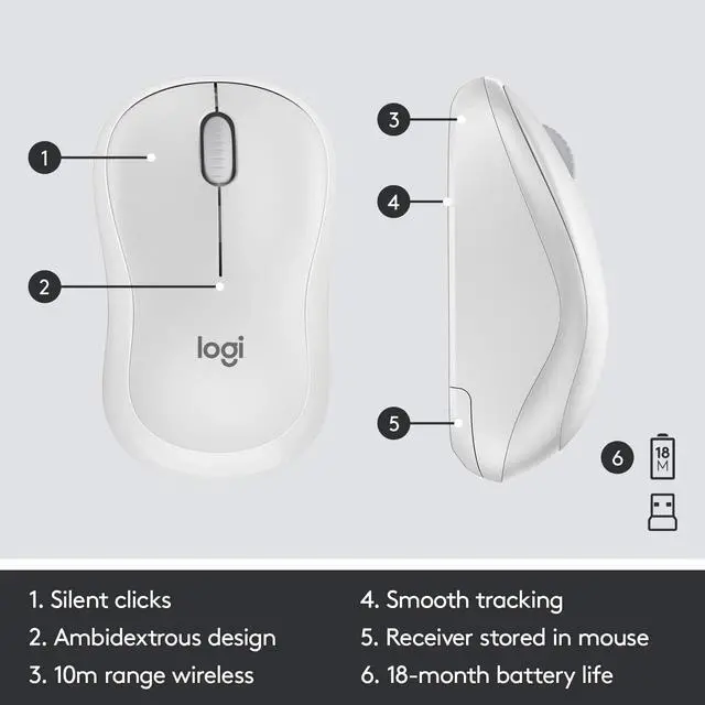 Alt view image 7 of 7 - Logitech MK295 Wireless Mouse & Keyboard Combo with SilentTouch Technology.