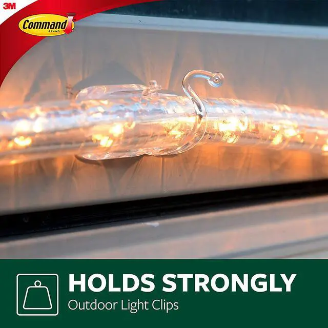 Alt view image 3 of 7 - Command Outdoor Rope Light Clips, Clear, Decorate Damage-Free