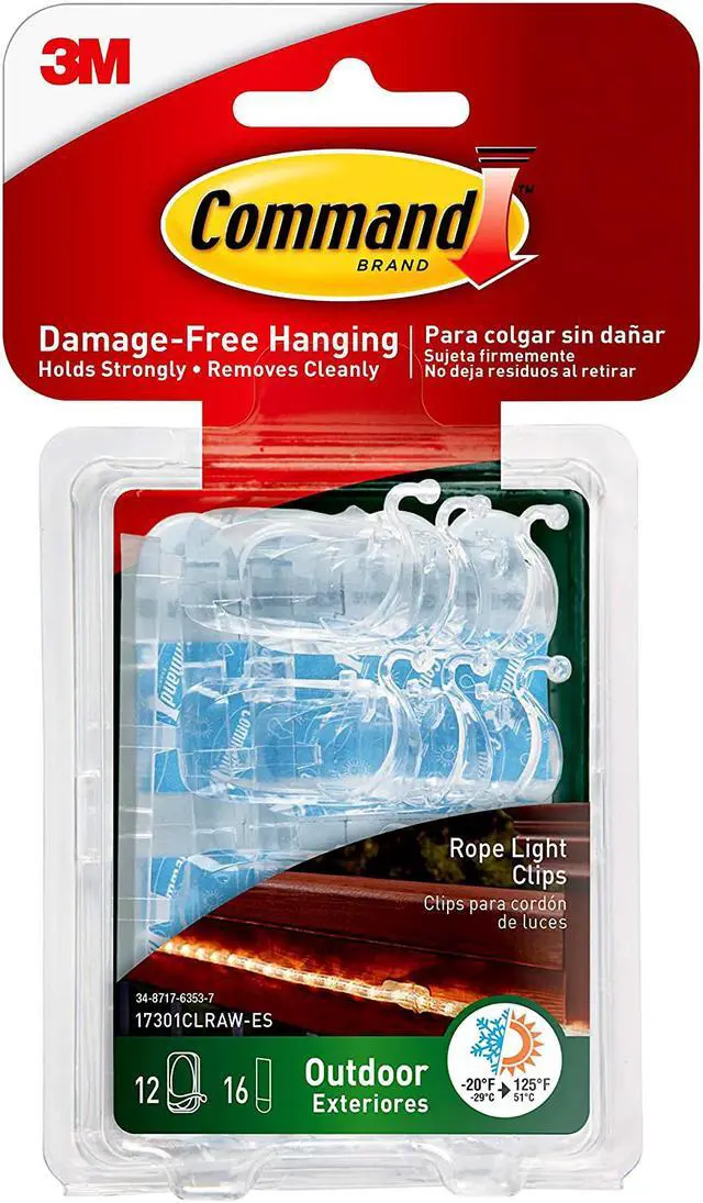 Main image of Command Outdoor Rope Light Clips, Clear, Decorate Damage-Free