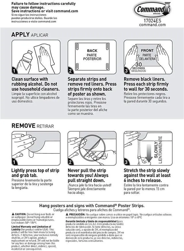 Alt view image 7 of 7 - Command Poster Hanging Strips Value Pack, Small, White, 60-Strips
