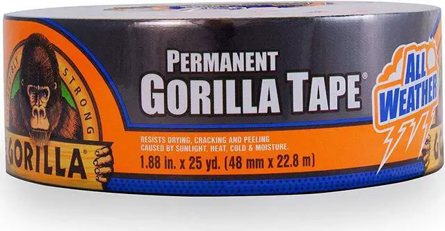 Alt view image 7 of 7 - Gorilla  Weather Tape, 1.88 in. x 25 yd (48 mm x 22.8 m) 1-Pack, Black