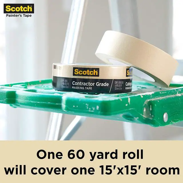 Alt view image 6 of 6 - Scotch Contractor Grade 2020 Masking Tape, 0.94 in. x 60.1 yd. (24mm x 55m), 6 Rolls (360 yards/330m total)
