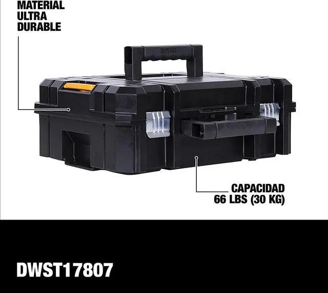 Alt view image 3 of 7 - DEWALT Tool Box, Flat Top, Black