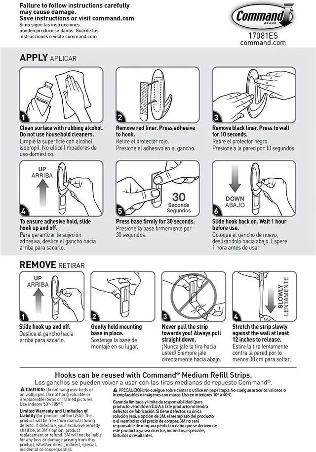 Alt view image 7 of 7 - Command Medium Designer Hooks, White, 6-Hooks