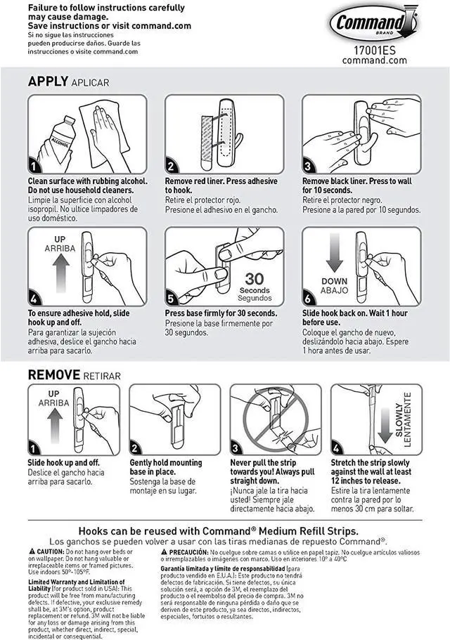 Alt view image 7 of 7 - Command Medium Utility Hooks Mega Pack, White, 20-Hooks, 24-Strips
