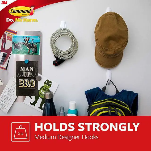 Alt view image 3 of 7 - Command Medium Designer Hooks, White, 6-Hooks