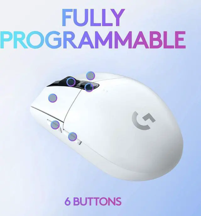 Alt view image 2 of 7 - Logitech G305 LIGHTSPEED Wireless Gaming Mouse, 12,000 DPI, PC/Mac - White