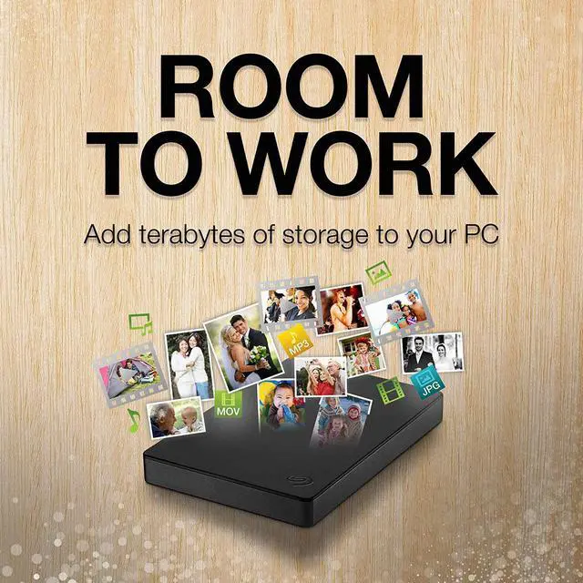 Alt view image 2 of 5 - Seagate Portable 1TB External Hard Drive HDD  USB 3.0 for PC, Mac, PS4, & Xbox