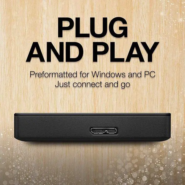 Alt view image 4 of 5 - Seagate Portable 1TB External Hard Drive HDD  USB 3.0 for PC, Mac, PS4, & Xbox