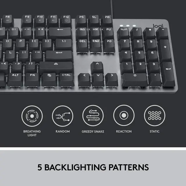 Alt view image 3 of 6 - Logitech K845 Mechanical Illuminated Keyboard Mechanical Switches (TTC Red Switches)
