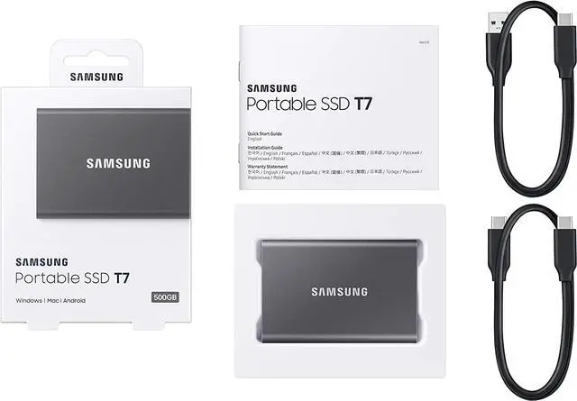 Alt view image 6 of 6 - SAMSUNG SSD T7 Portable External Solid State Drive 1TB, Gray