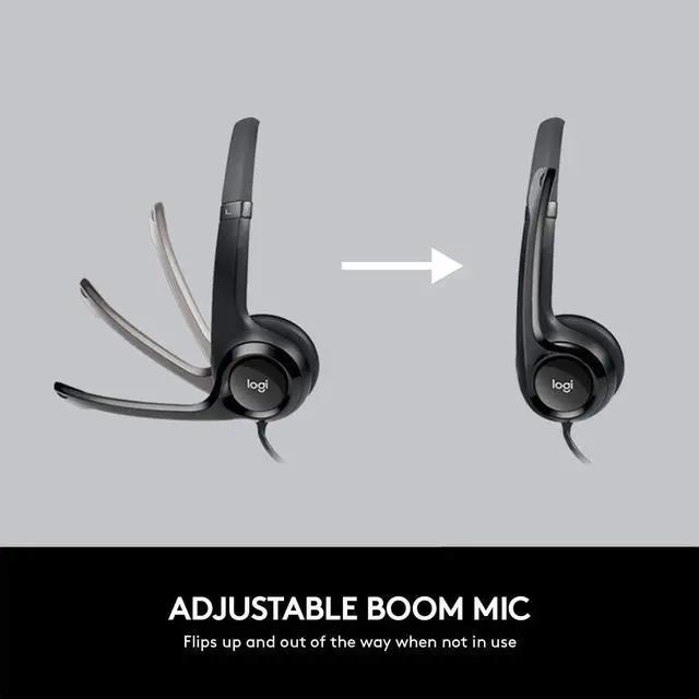 Alt view image 5 of 6 - Logitech USB Wired Headset with Noise Cancelling Microphone