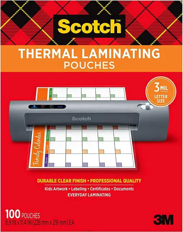 Main image of Scotch Thermal Laminating Pouches, 8.9 x 11.4 Inches, Letter Size Sheets, 100 Count - Pack of 1