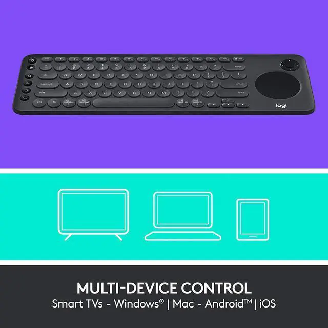 Alt view image 3 of 6 - Logitech K600 TV - TV Keyboard with Integrated Touchpad and D-Pad Compatible with Smart TV