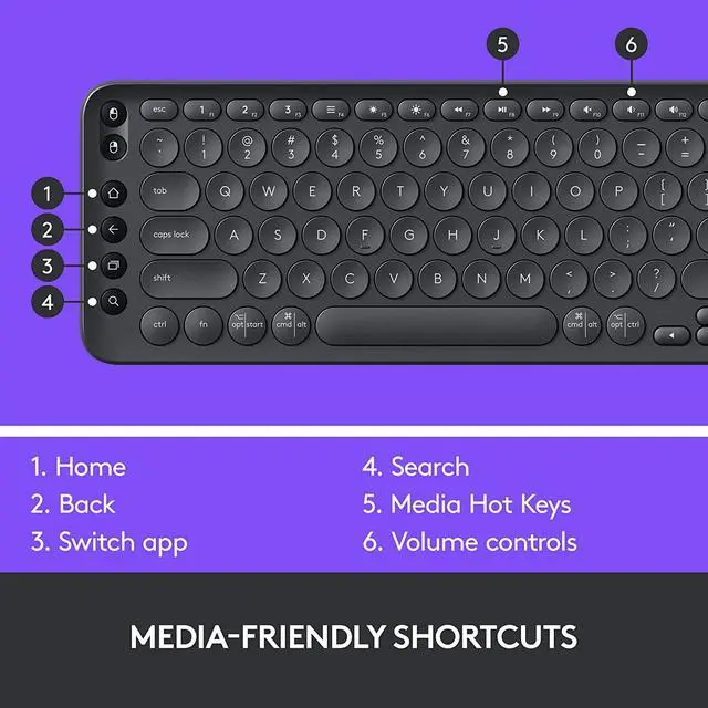 Alt view image 6 of 6 - Logitech K600 TV - TV Keyboard with Integrated Touchpad and D-Pad Compatible with Smart TV