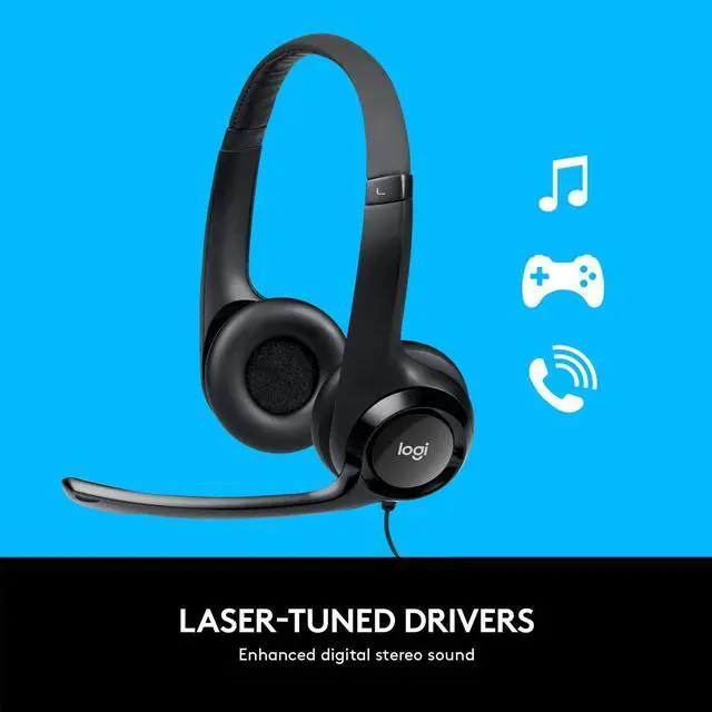 Alt view image 3 of 6 - Logitech H390 USB Wired Headset with Noise Cancelling Microphone