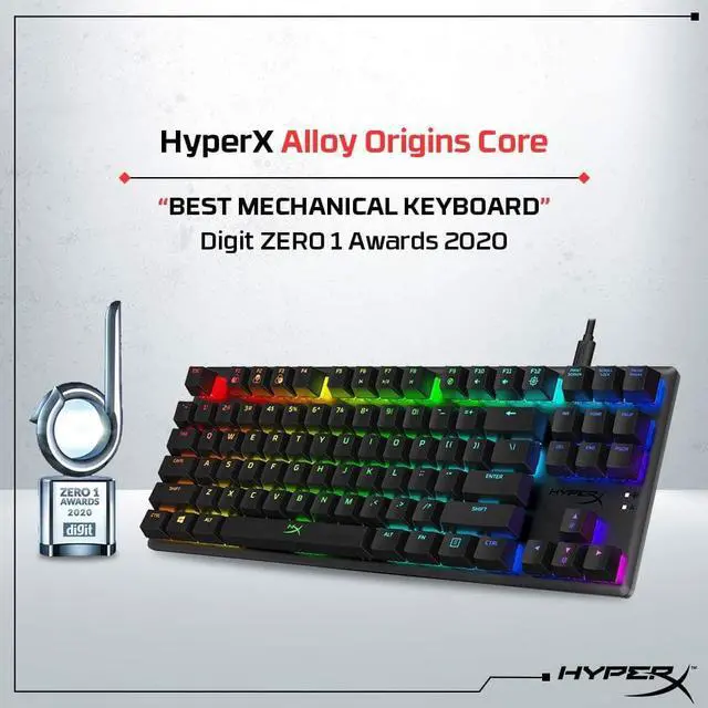 Alt view image 6 of 6 - HyperX Alloy Origins Core - Tenkeyless Mechanical Wired Gaming Keyboard