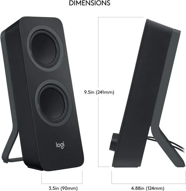 Alt view image 6 of 6 - Logitech Z207 2.0 Multi Device Bluetooth Computer Speakers (Black)