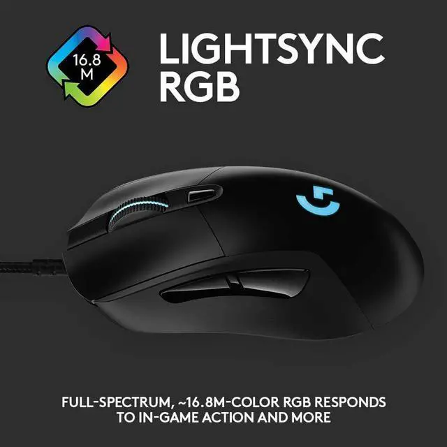 Alt view image 3 of 7 - Logitech G403 Wired Gaming Mouse - Lightweight 87G (+10G Optional) - 16.000 DPI