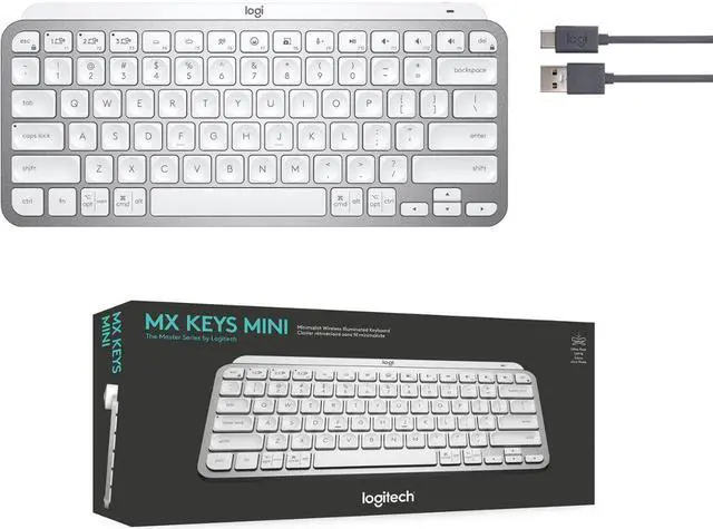 Alt view image 6 of 6 - Logitech MX Keys Mini Bluetooth Keyboard (Pale Gray)