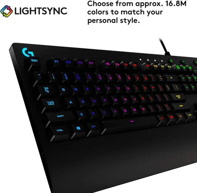 Alt view image 5 of 7 - Logitech G213 Prodigy Gaming Keyboard, RGB Backlit Keys, Customizable Keys, Dedicated Multi-Media Keys  Black
