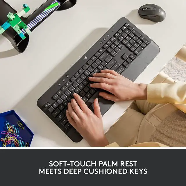 Alt view image 3 of 6 - Logitech Signature K650 Comfort Full-Size Wireless Keyboard with Wrist Rest