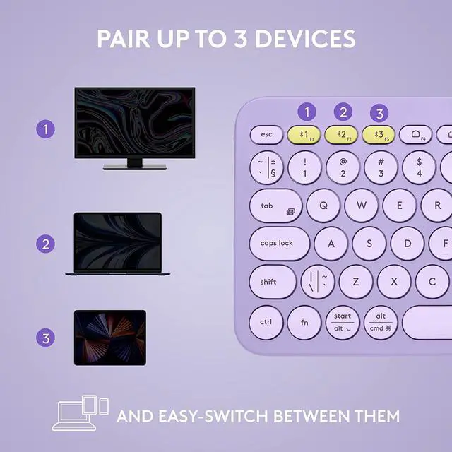 Alt view image 6 of 7 - Logitech Wireless Bluetooth Keyboard and Mouse Combo - Slim Portable Design